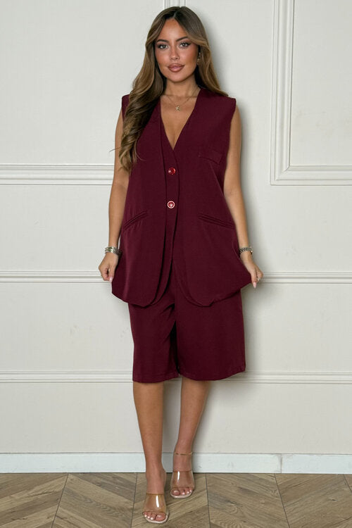 Ensemble Blazer Sans Manches Bermuda Femme Tailleur BLOOSHOP