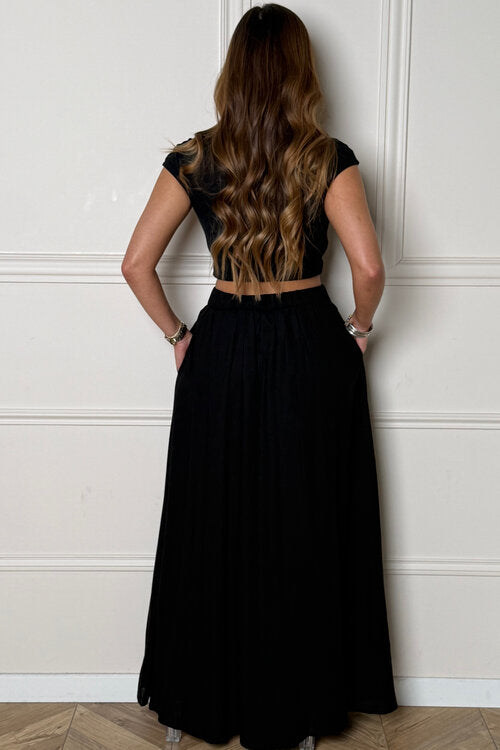 Jupe Longue en Lin + Poches Femme