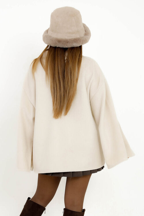Pull Feutré Femme Manches Cape Fendue - Style Élégant et Confortable