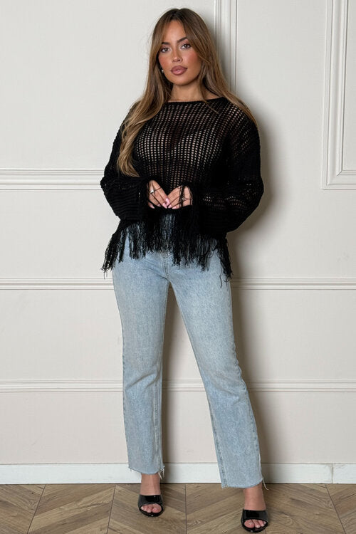 Top Ajouré + Franges Femme