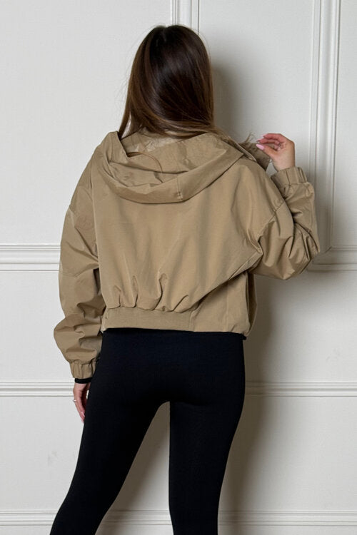 Veste ample capuche zip - Détail de la capuche