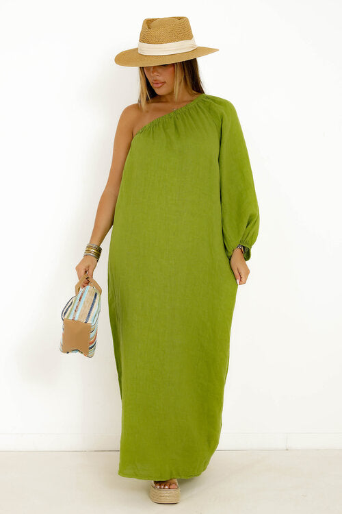 Robe en Lin Une Manche