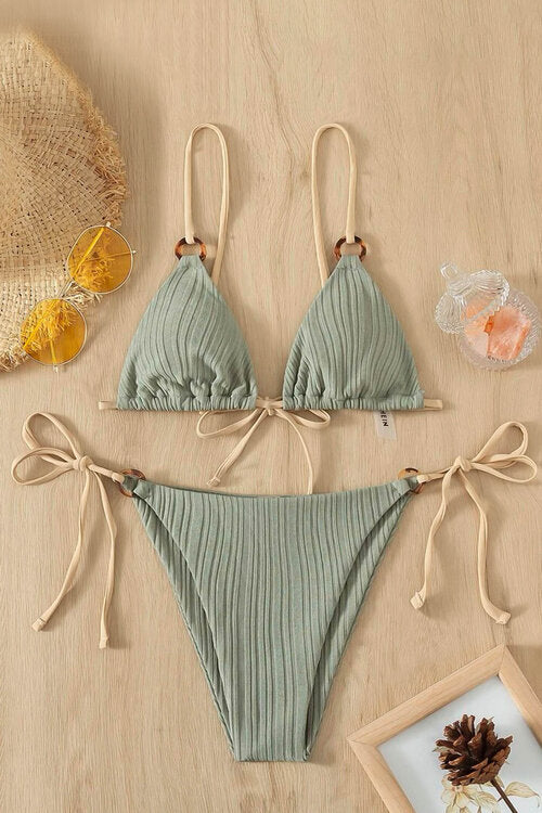 Maillot de Bain Côtelé Femme Vert
