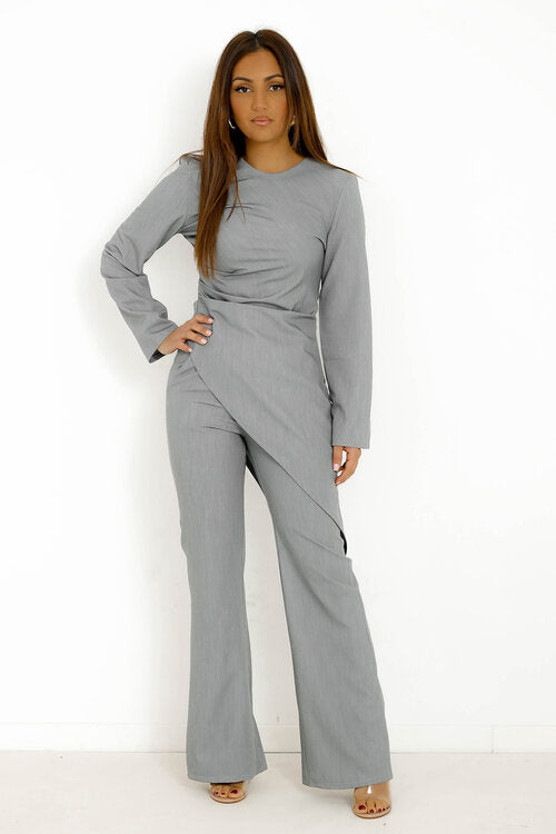 Ensemble Tunique Asymétrique + Pantalon Evasé