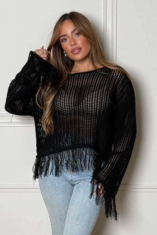 Top Ajouré + Franges Femme
