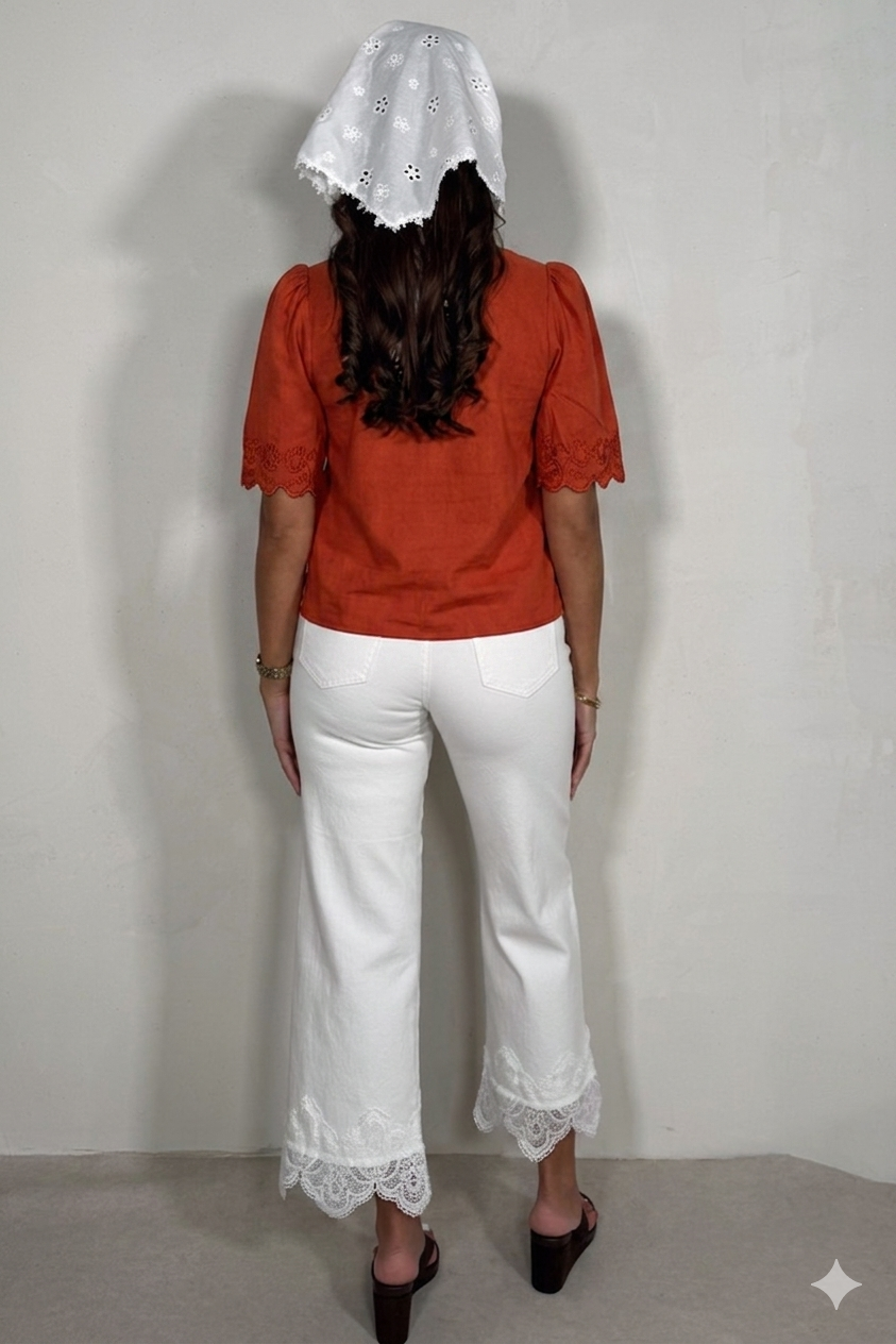 Chemisier Femme Noué Broderie - Style Bohème Chic