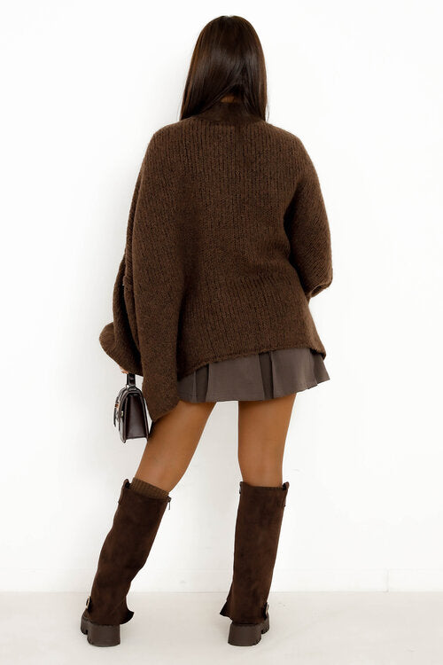 Pull Robe en Maille Col Montant