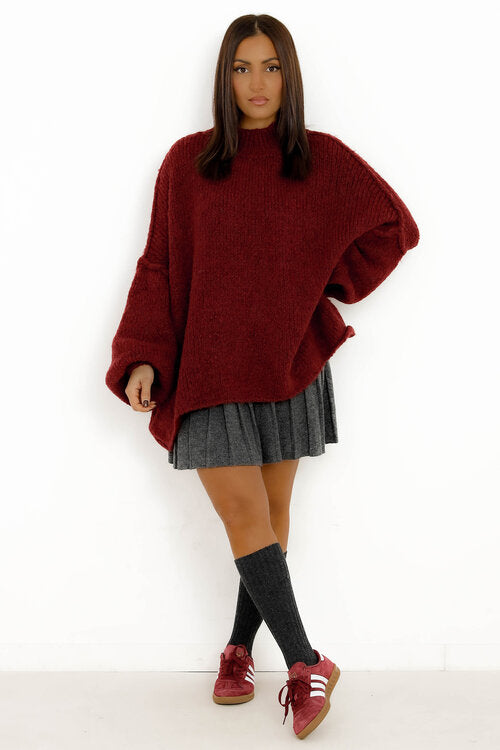 Pull Robe en Maille Col Montant