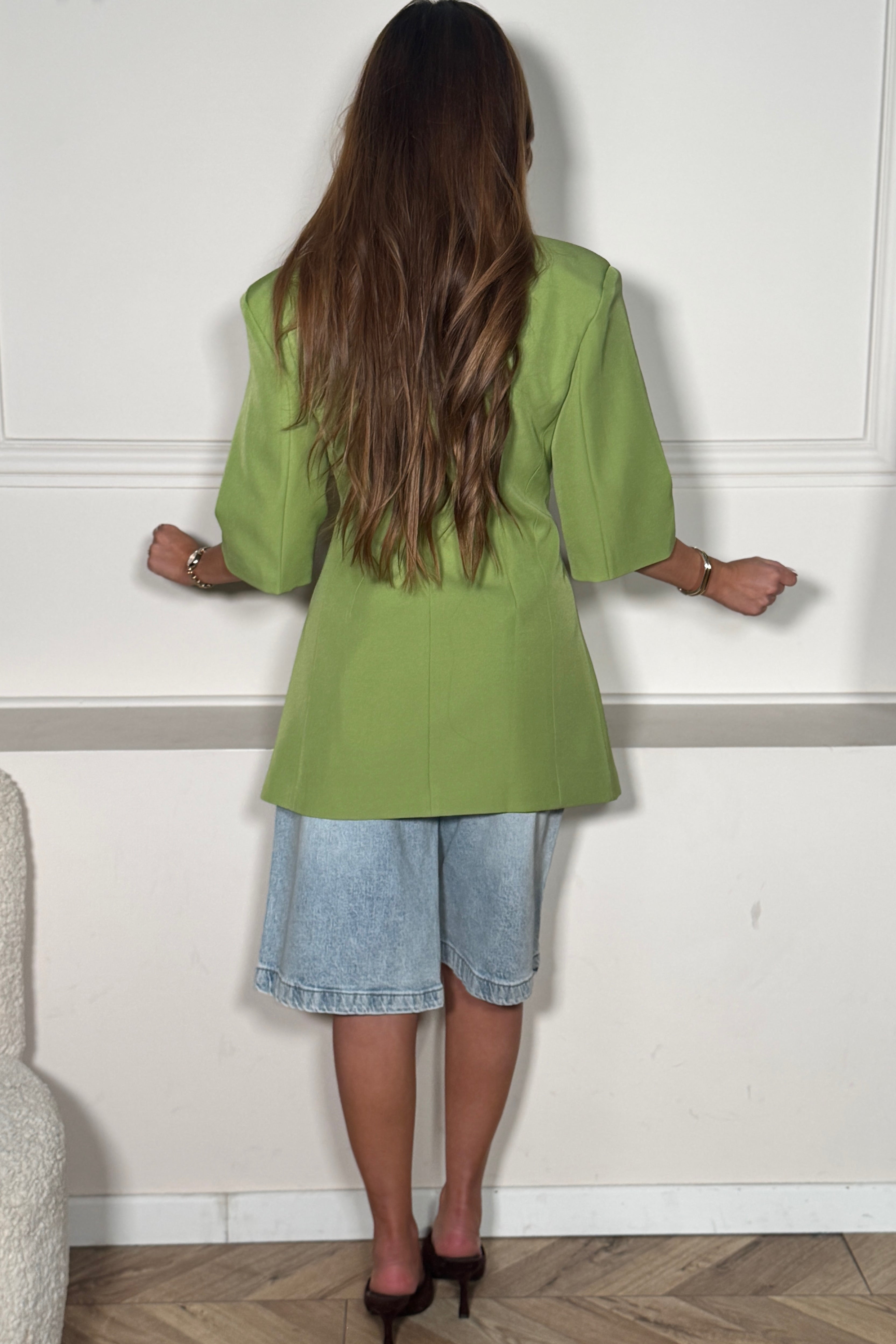 Blazer Boutons Cintré Manches Courtes Femme - Élégance Estivale