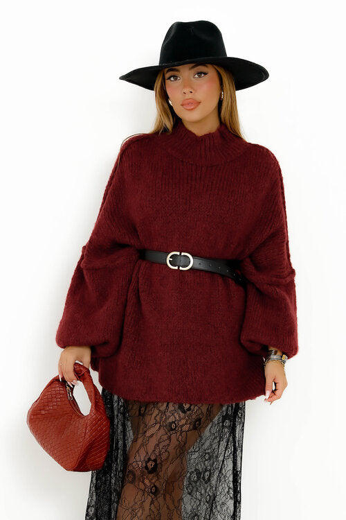 Robe Pull Longue Col Montant - Confort et Élégance au Quotidien