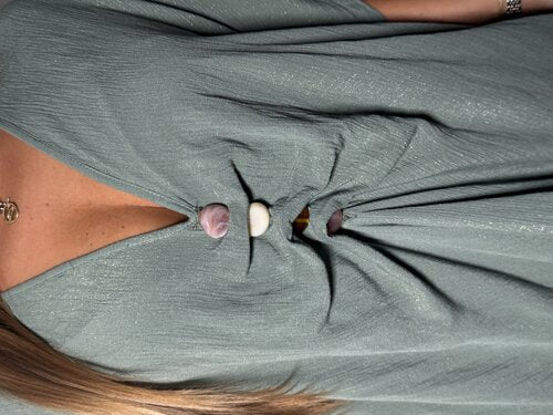 Robe Ample Col V + Pierres Femme