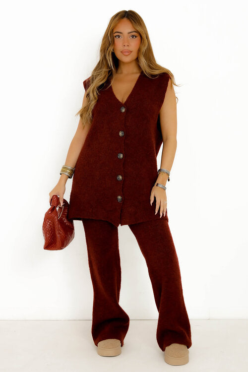Ensemble Tailleur Femme Gilet Sans Manches et Pantalon - Look Professionnel Chic