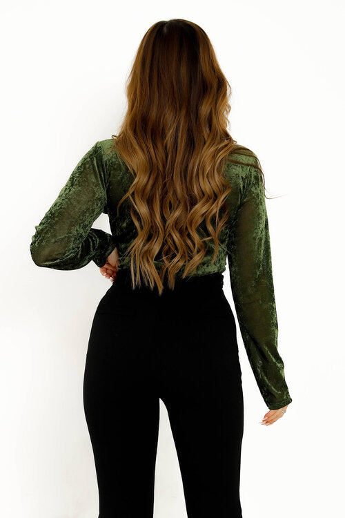 Body Col Montant Effet Velours Femme