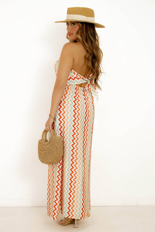 Robe Bustier Zigzag Dos Noué