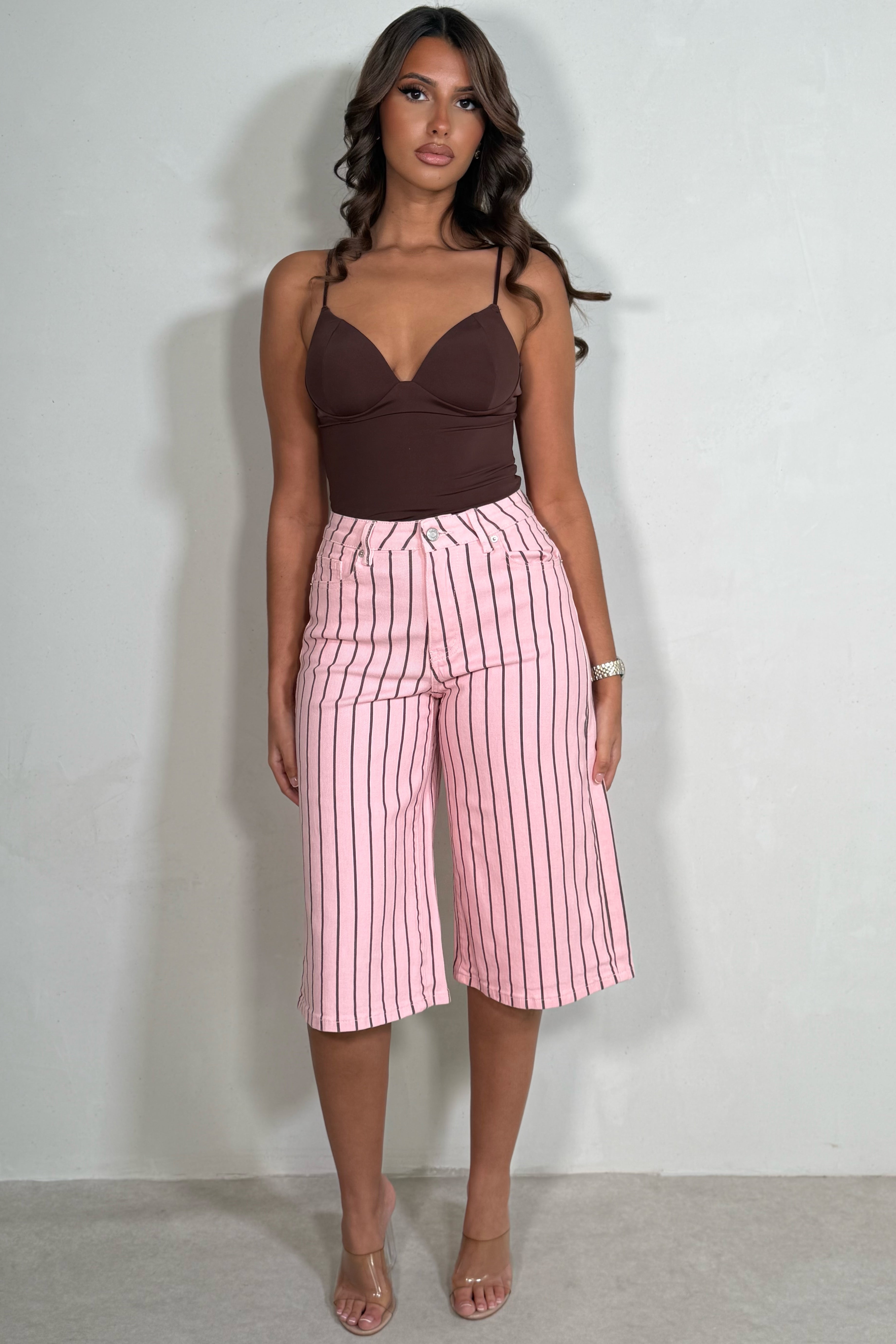 Bermuda Rayé Femme Coupe Jupe-Culotte
