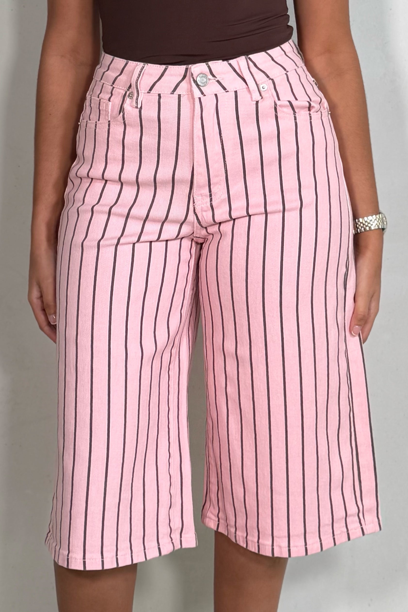 Bermuda Rayé Femme Coupe Jupe-Culotte