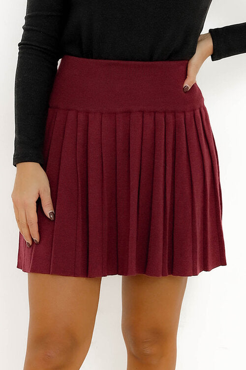 Jupe Plissée en Maille Femme