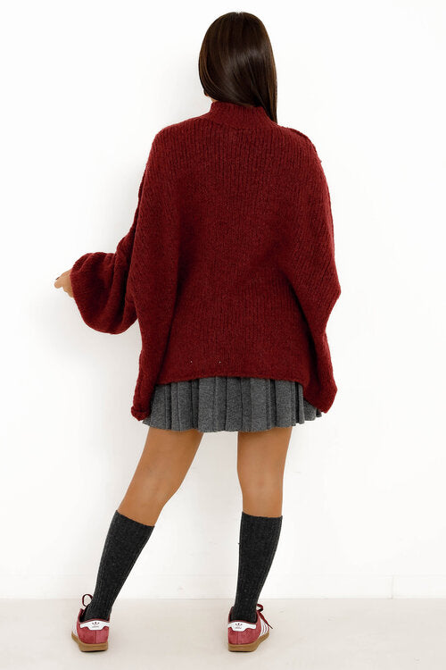 Pull Robe en Maille Col Montant