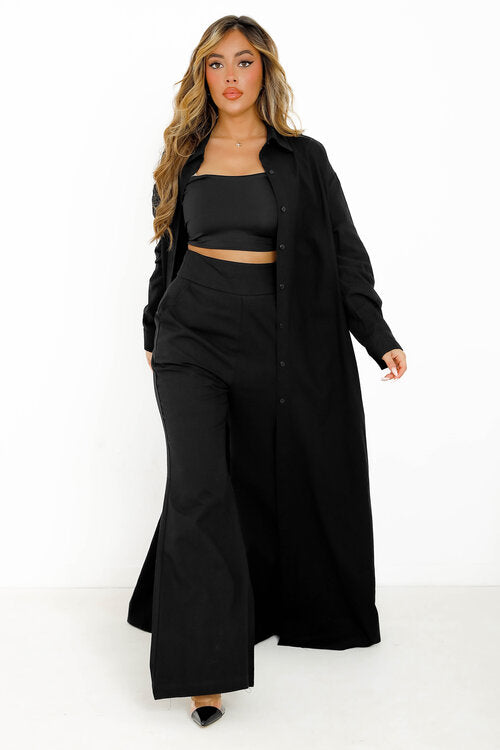 Ensemble Chemise Maxi + Pantalon Fluide