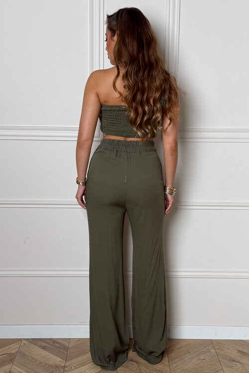 Ensemble Lin Top Noué + Pantalon Femme