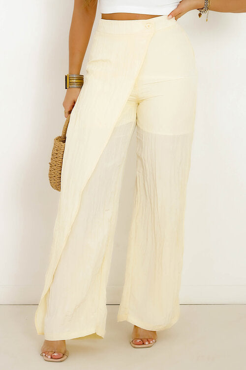 Pantalon Porte Feuille Satin Crêpe Femme