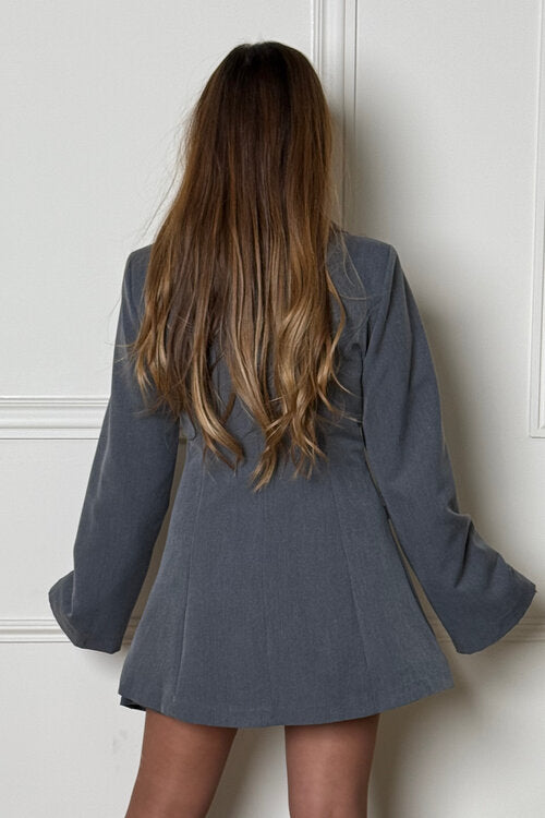 Blazer-Robe Élégant à Boutons et Poches - Style Professionnel Femme