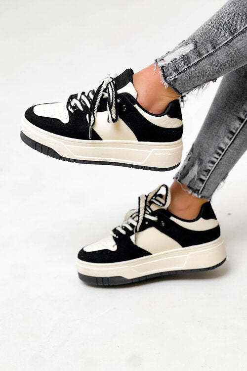 Baskets Bimatière Laçage Tressé