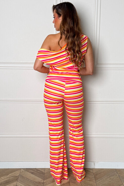Ensemble Rayures Top + Pantalon