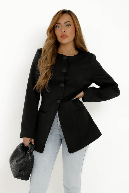 Blazer Col Rond Cintré