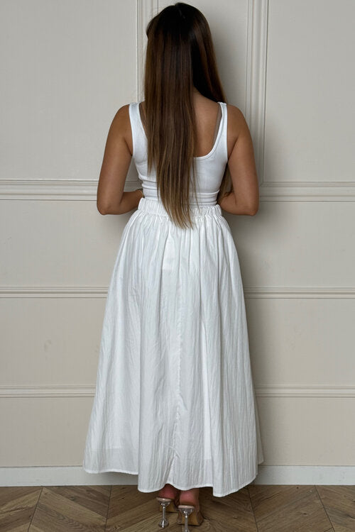 Détail poches jupe longue femme élégante décontractée - Blooshop