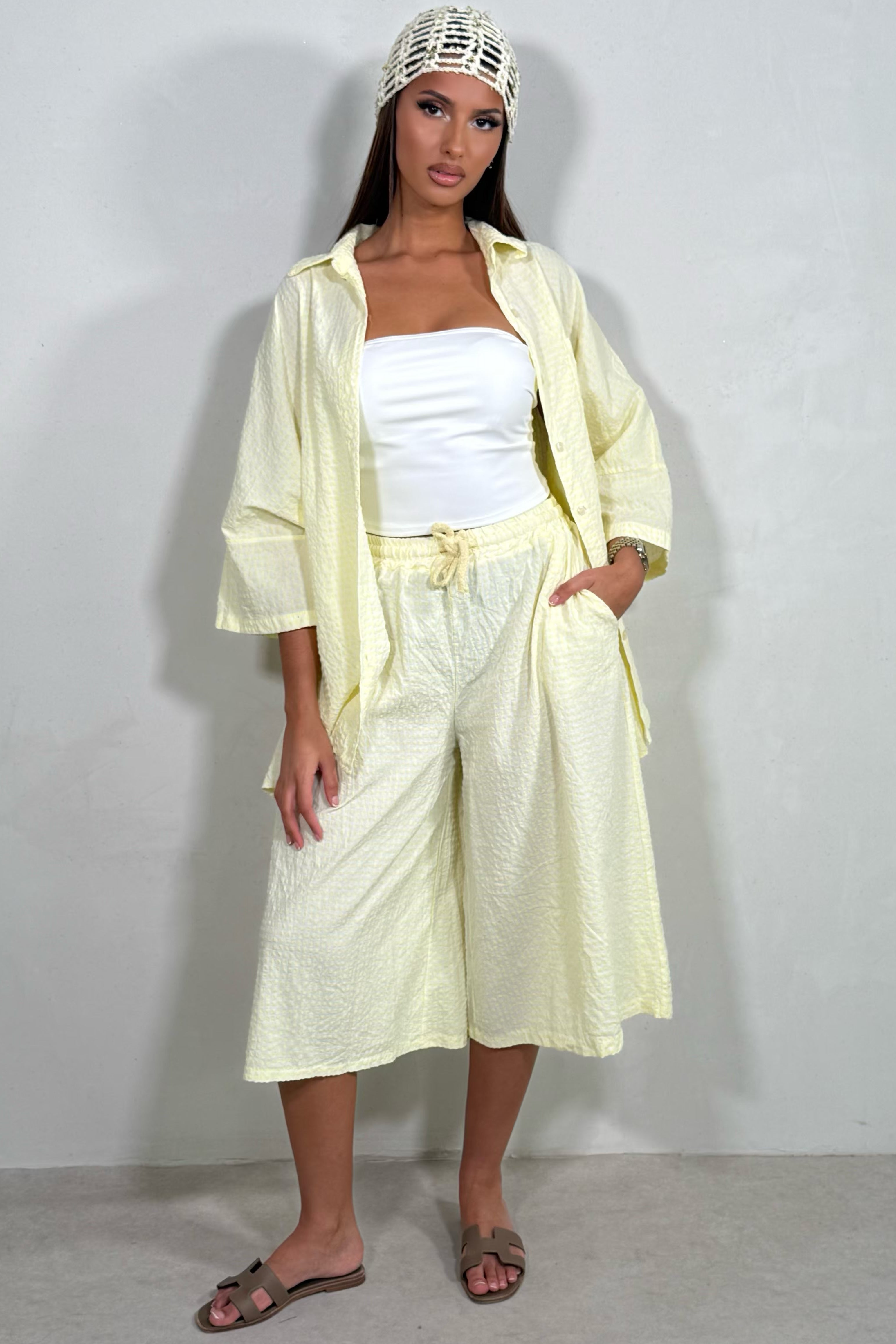 Ensemble Vichy Femme | Chemise Large & Bermuda