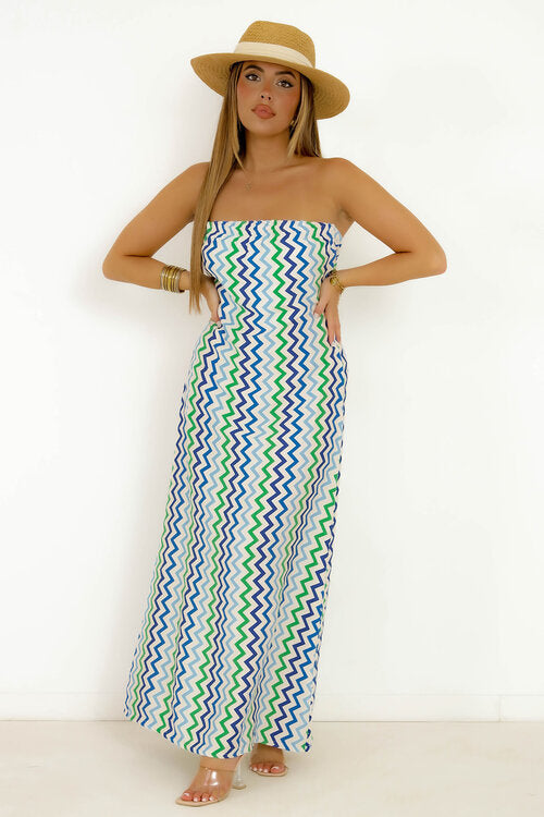 Robe Bustier Zigzag Dos Noué