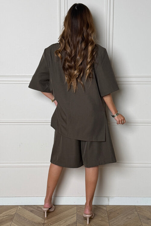 Blazer Femme Manches Courtes Structuré - Style Chic Bureau