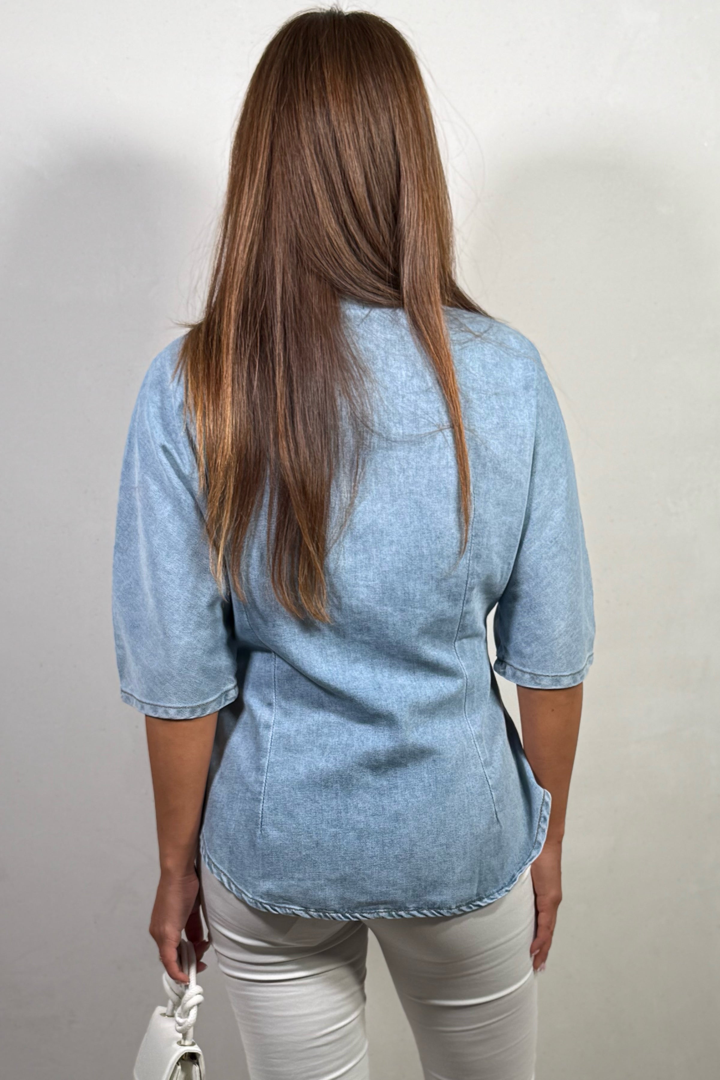 Veste-Chemise en Denim Léger – Style Oversize Femme