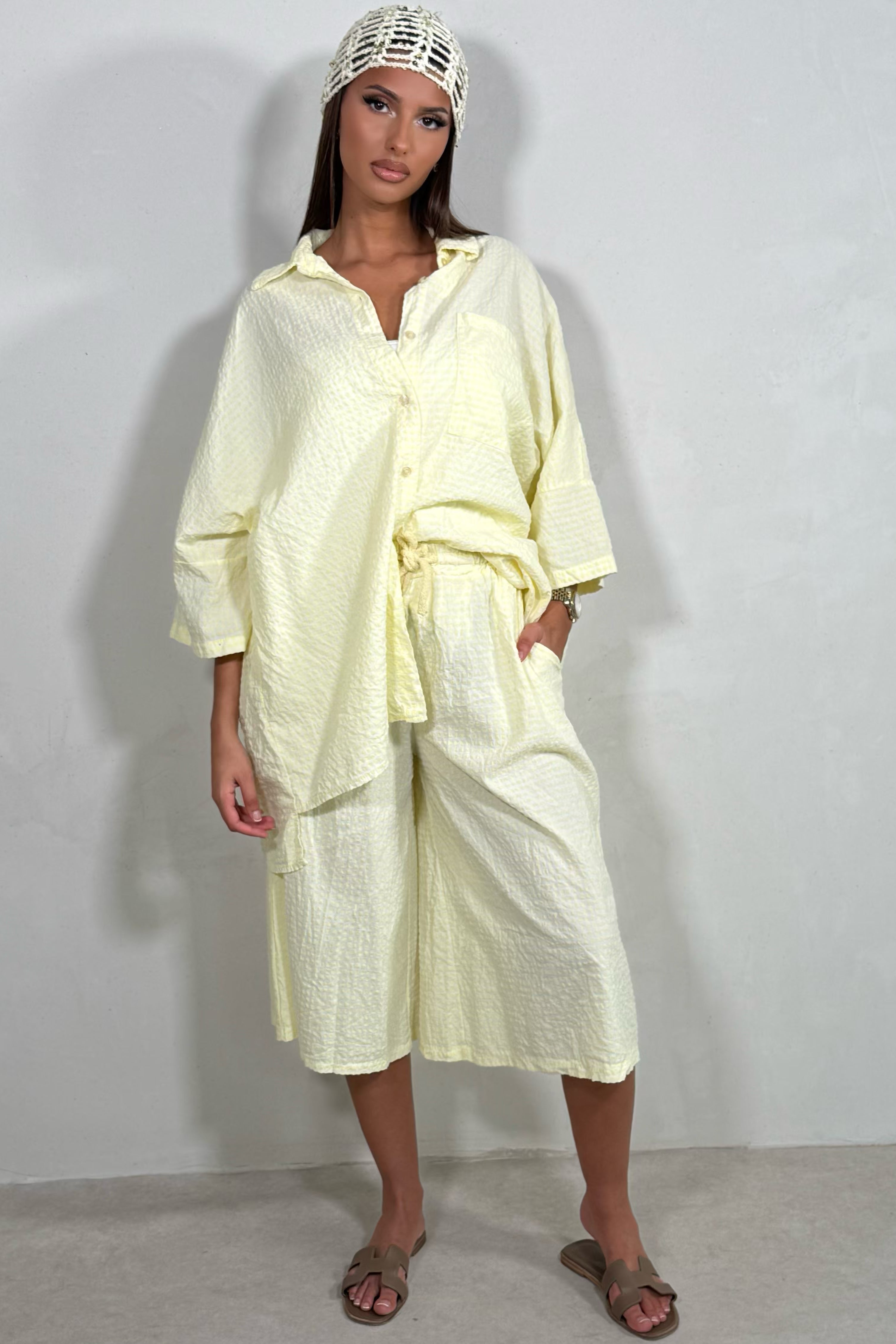 Ensemble Vichy Femme | Chemise Large & Bermuda
