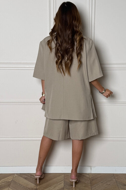 Blazer Femme Manches Courtes Structuré - Style Chic Bureau