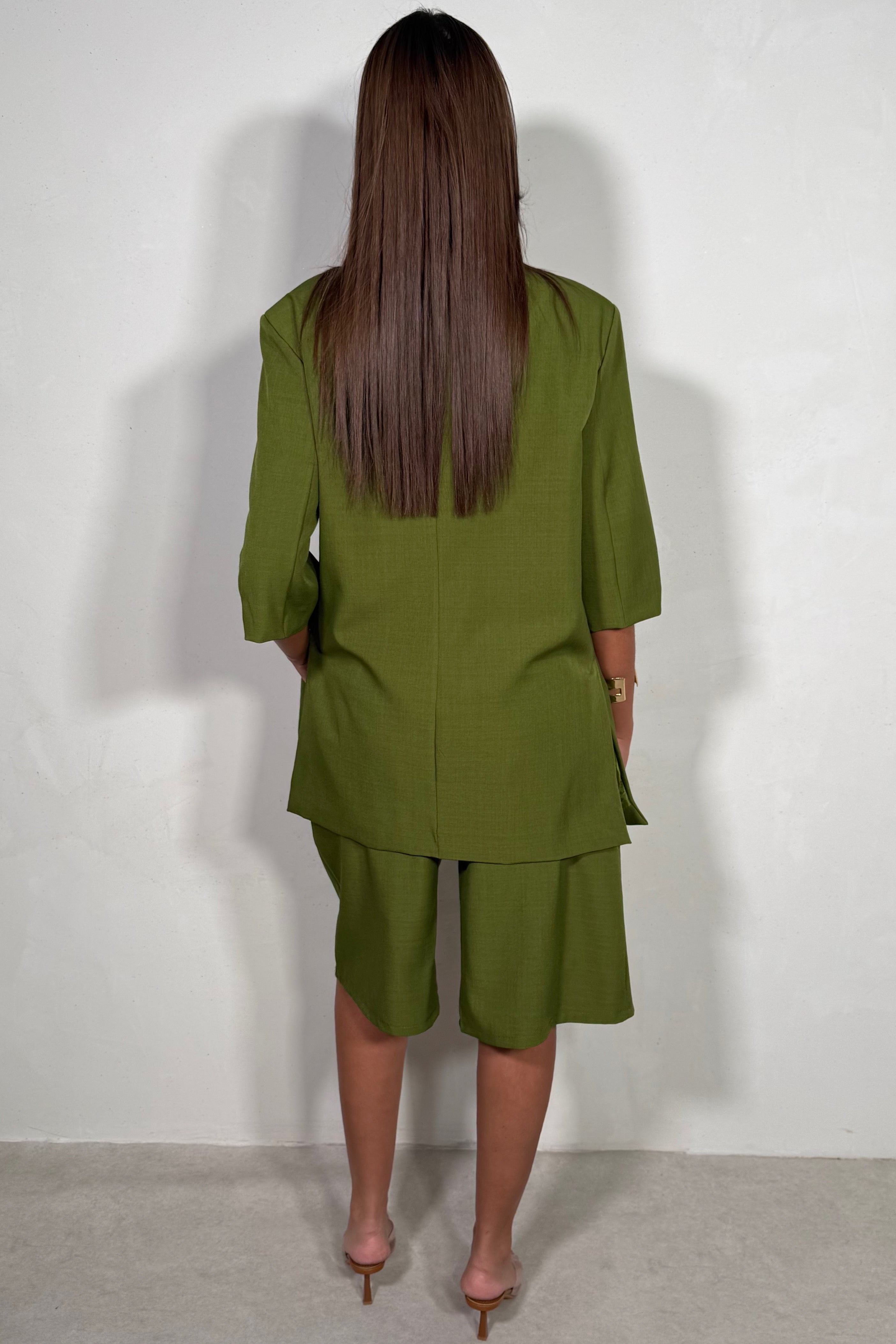Ensemble Tailleur Bermuda & Blazer Croisé Manches Courtes