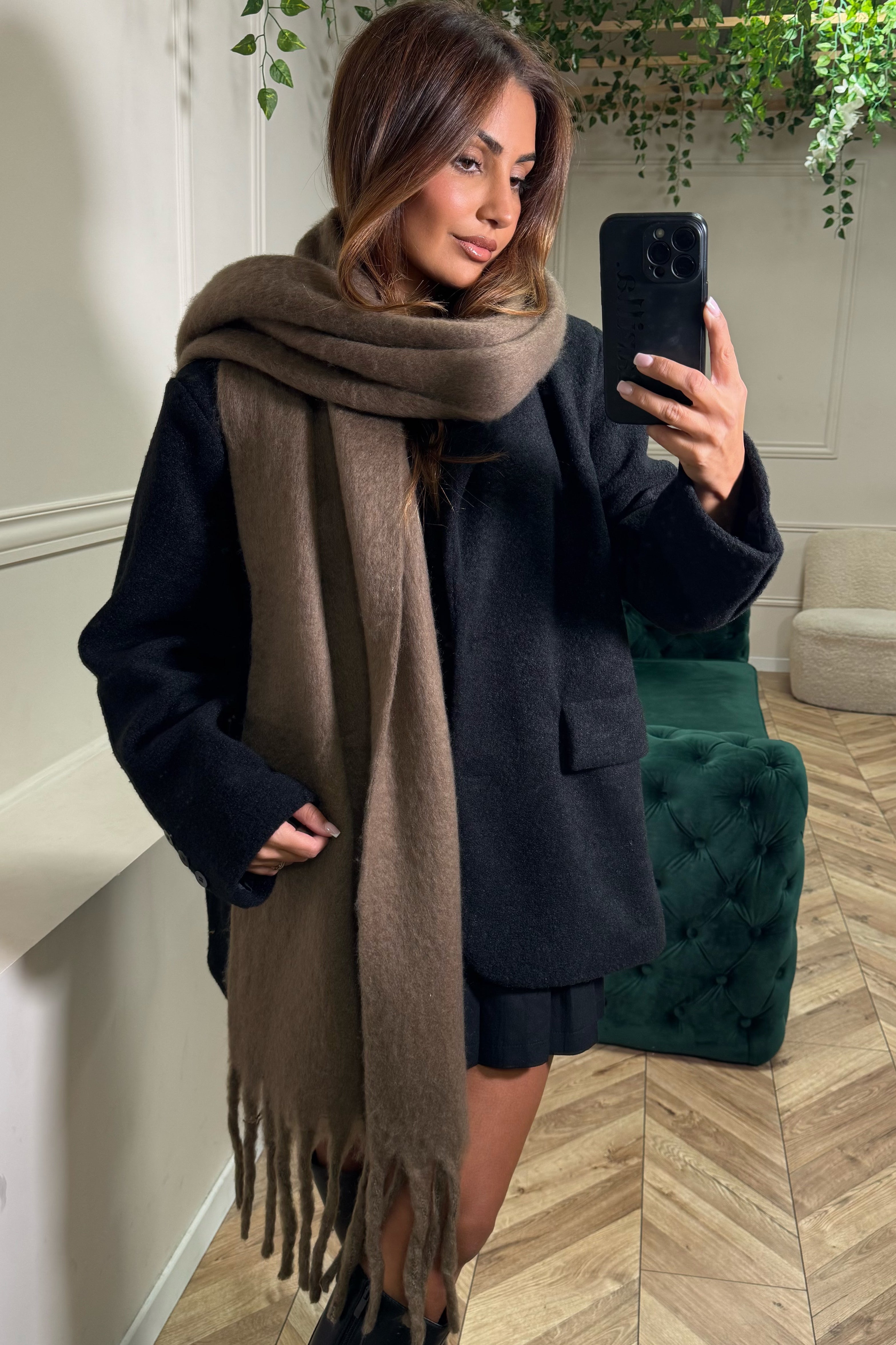 Écharpe Mohair à Franges Premium - Douceur Luxueuse Femme