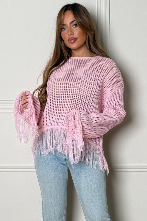 Top Ajouré + Franges Femme