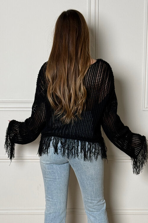 Top Ajouré + Franges Femme