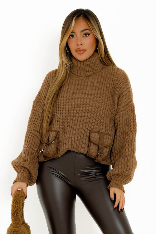 Pull Col Roulé + Poches