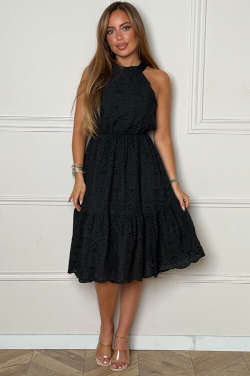 Robe Col Mao Broderie Anglaise Femme