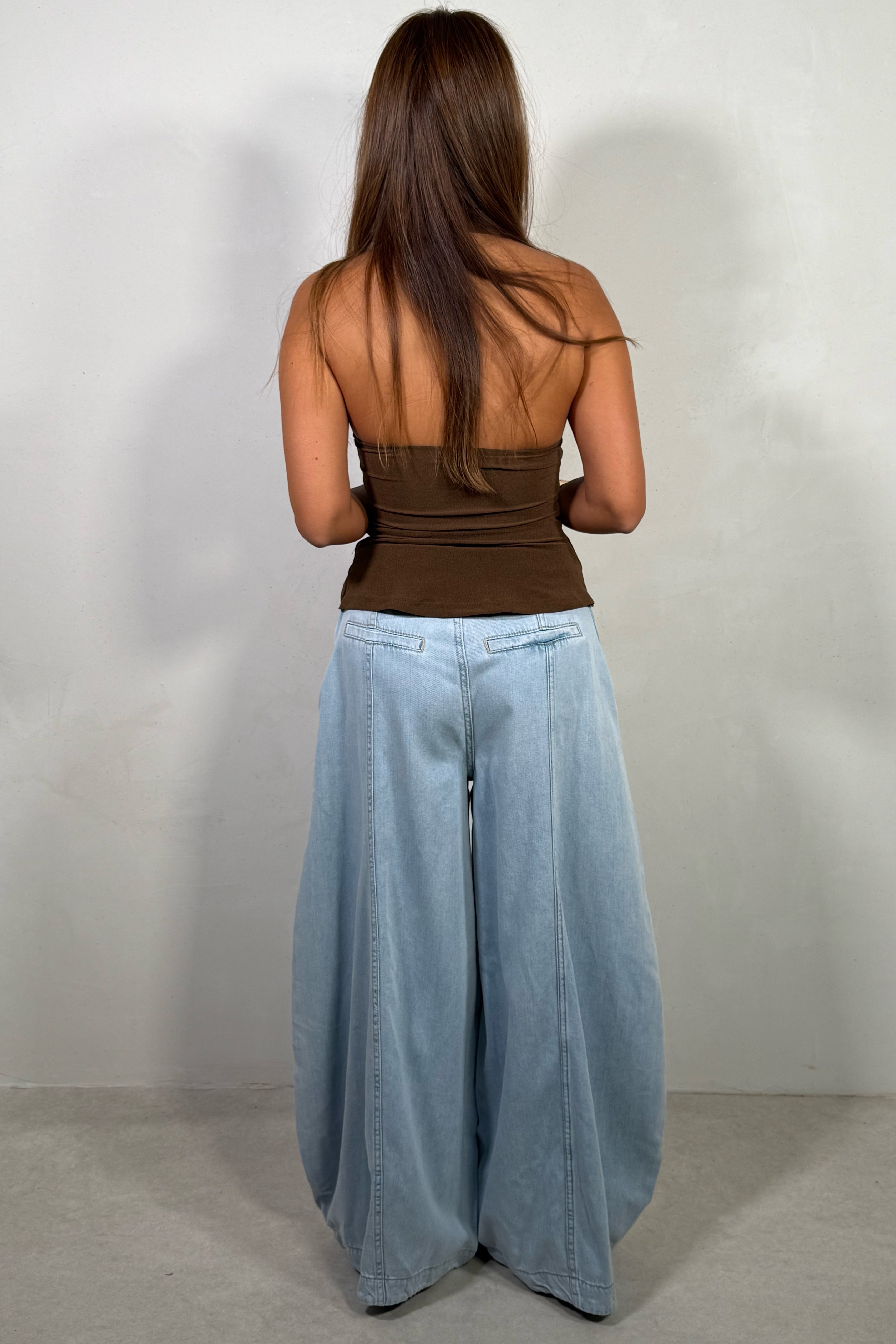 Jean Femme Coupe Horseshoe Fluide Delavage Clair