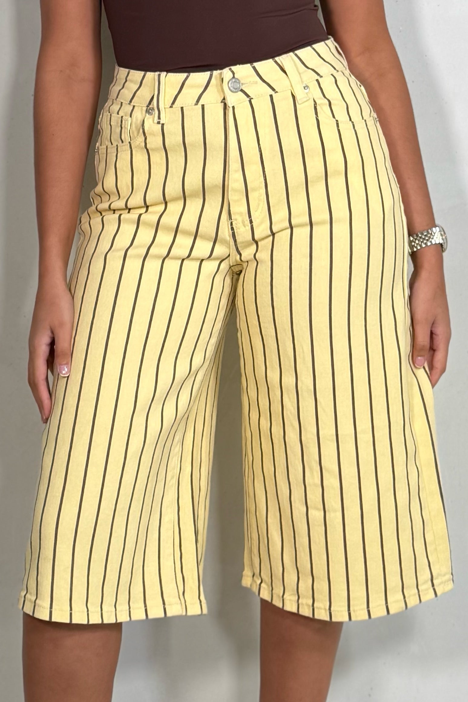 Bermuda Rayé Femme Coupe Jupe-Culotte