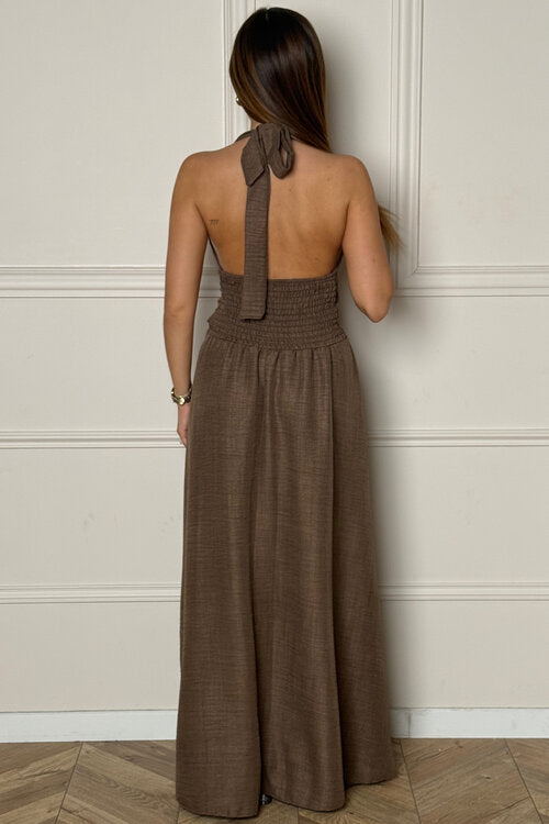 Robe Femme Cache-Cœur + Bijoux - Style Élégant - Coupe Flatteuse