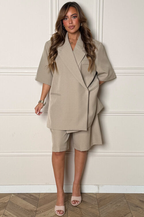 Blazer Femme Manches Courtes Structuré - Style Chic Bureau