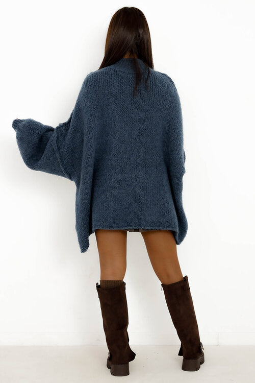 Pull Robe en Maille Col Montant