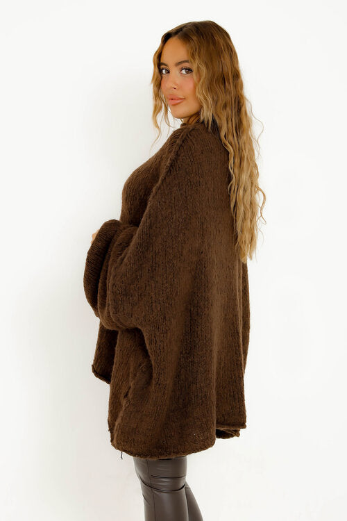 Robe Pull Longue Col Montant - Confort et Élégance au Quotidien