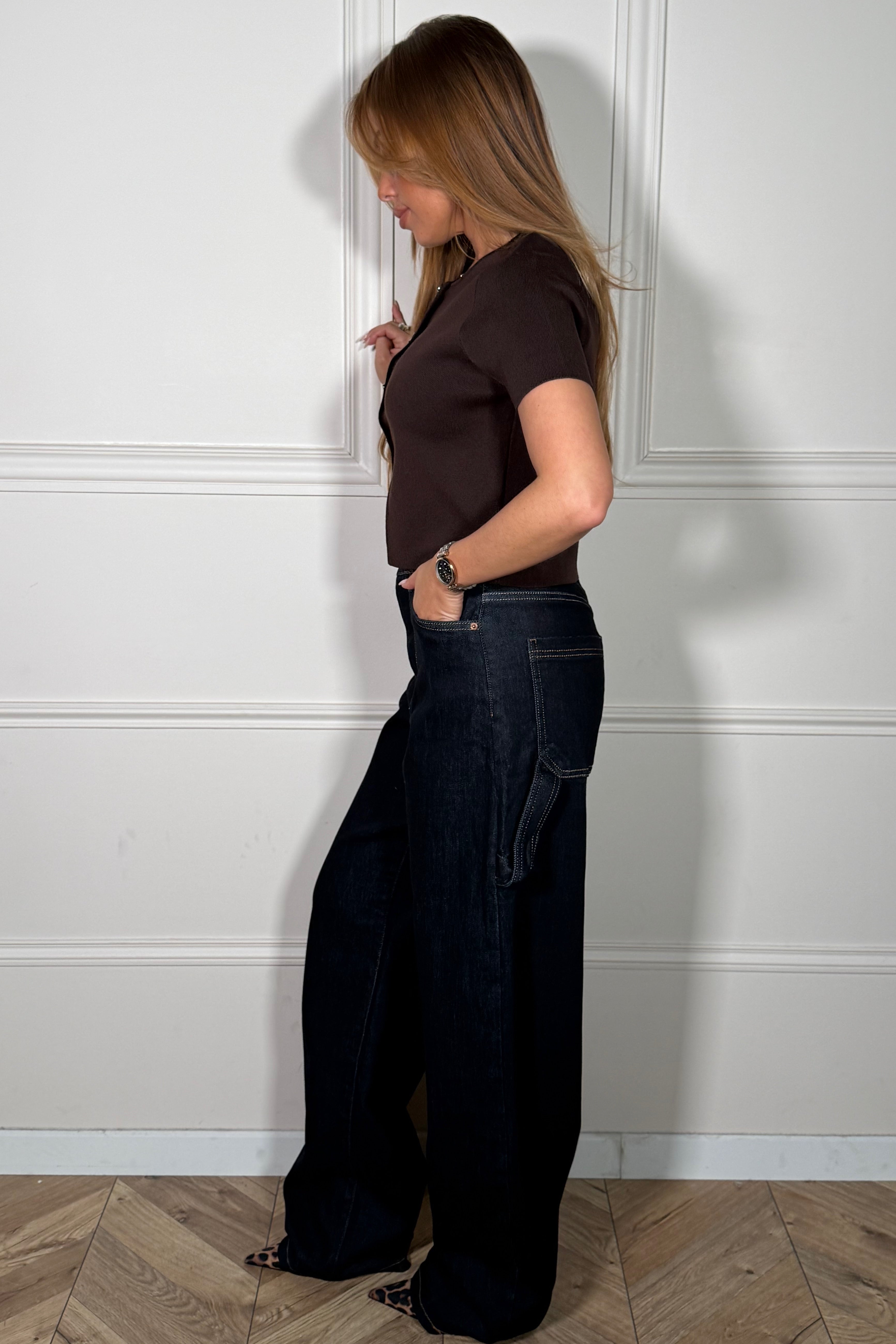 Jeans taille haute ballon femme porté - silhouette moderne et confort optimal BLOOSHOP