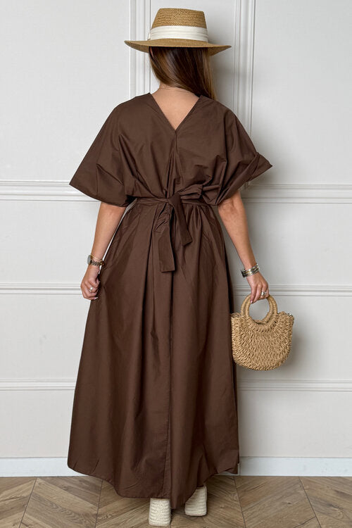Robe Col V à Pinces Femme